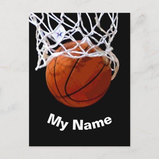 Basketball Your Name Custom ポストカード (正面)