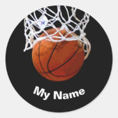 Basketball Your Name Custom ラウンドシール (正面)