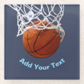 Basketball Your Name Text Message Slogan Custom ガラスコースター (正面)