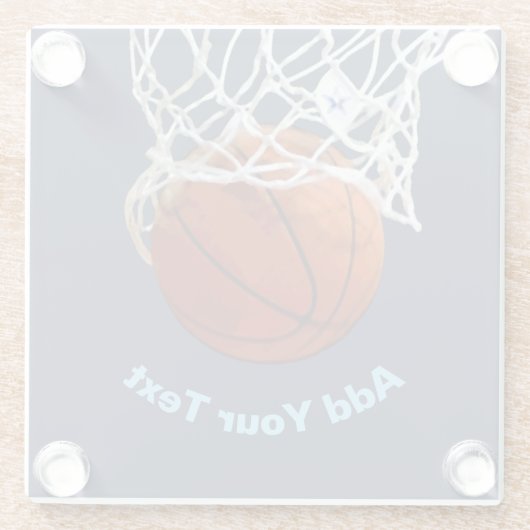 Basketball Your Name Text Message Slogan Custom ガラスコースター (裏面)