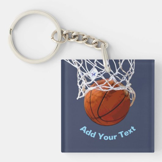 Basketball Your Name Text Message Slogan Custom キーホルダー (正面)