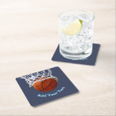 Basketball Your Name Text Message Slogan Custom スクエアペーパーコースター (インサイチュ)