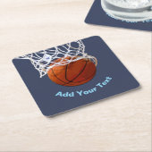 Basketball Your Name Text Message Slogan Custom スクエアペーパーコースター (アングル)