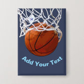 Basketball Your Name Text Message Slogan Custom 缶バッジ (正面)