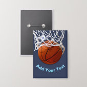 Basketball Your Name Text Message Slogan Custom 缶バッジ (正面/裏面)