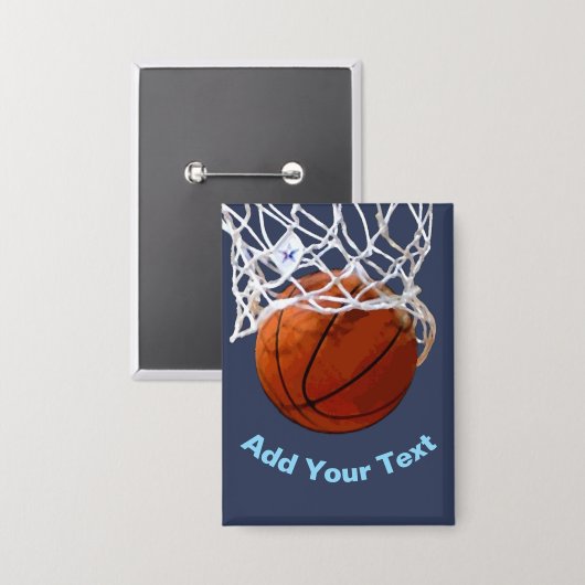 Basketball Your Name Text Message Slogan Custom 缶バッジ (正面/裏面)