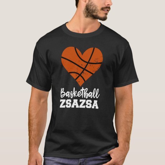 Basketball ZsaZsa Basketball Heart Grandma Zsa Zsa Tシャツ (正面)