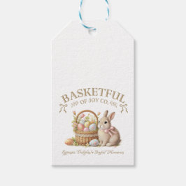 Basketful of Joy Easter Bunny with Eggs – Vintage  ギフトタグ