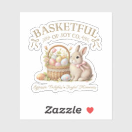 Basketful of Joy Easter Bunny with Eggs – Vintage  シール