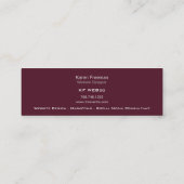 Basketweaveのジャングルの細いプロフィールカードテンプレート スキニー名刺 (裏面)