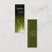 Basketweaveのジャングルの細いプロフィールカードテンプレート スキニー名刺 (正面/裏面)