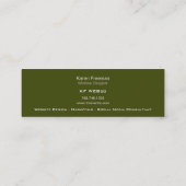 Basketweaveのジャングルの細いプロフィールカードテンプレート スキニー名刺 (裏面)