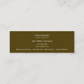 Basketweaveのジャングルの細いプロフィールカードテンプレート スキニー名刺 (裏面)