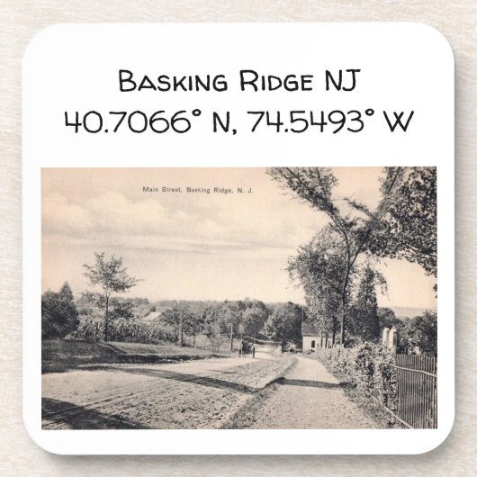 Basking Ridge NJ Map Coordinate 1906ヴィンテージスタイル コースター (正面)