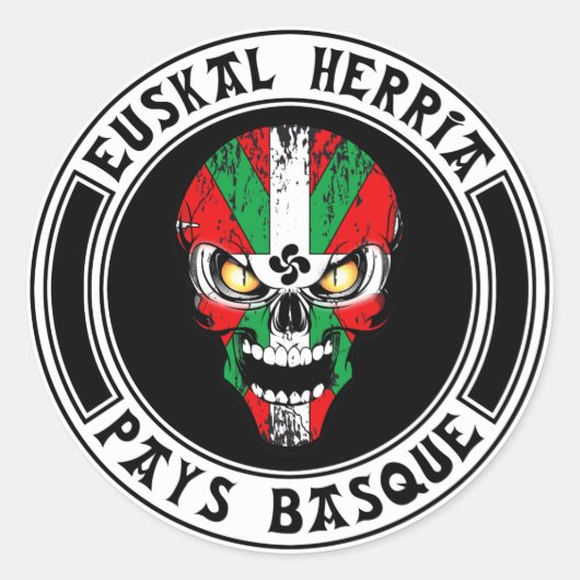 Basque skull ラウンドシール (正面)
