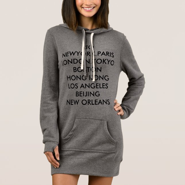BasriおよびAvon著旅行者のフード付きスウェットシャツ ドレス (正面)