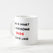 bass, awesome コーヒーマグカップ (正面左)