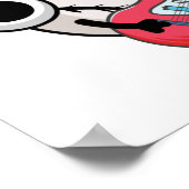 Bass-ball Funny Baseball Bass Guitarist Pun  ポスター (角)