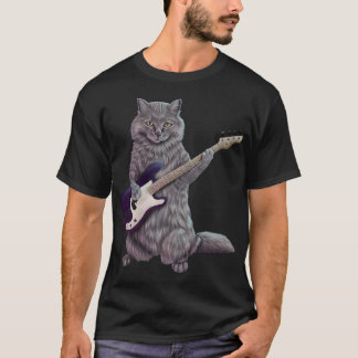 Bass Cat – ロックバンド子猫遊ズ・ザ・ベース・ギター Tシャツ
