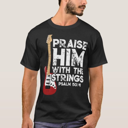 Bass Christian Guitarで彼を賞賛する Tシャツ (正面)