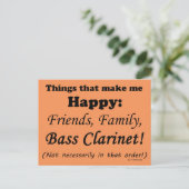 Bass Clarinetが嬉しい ポストカード (スタンド正面)