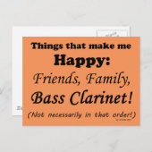 Bass Clarinetが嬉しい ポストカード (正面/裏面)