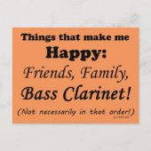 Bass Clarinetが嬉しい ポストカード (正面)