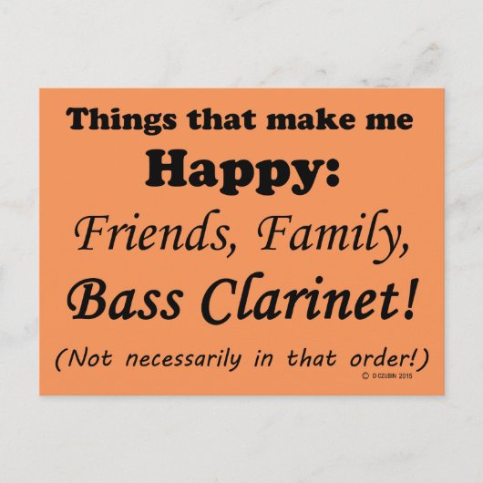 Bass Clarinetが嬉しい ポストカード (正面)