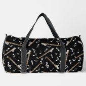 Bass Clarinetミュージックノートパターン ダッフルバッグ (正面)