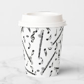 Bass Clarinetミュージックノートパターン 紙コップ (裏面)