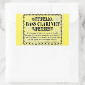 Bass Clarinetライセンス矩形ステッカー 長方形シール (バッグ)