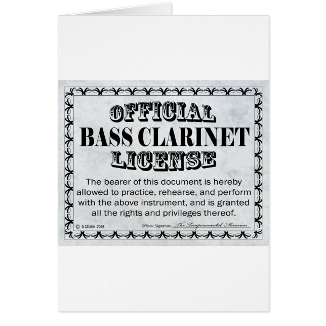 Bass Clarinetライセンス (正面)