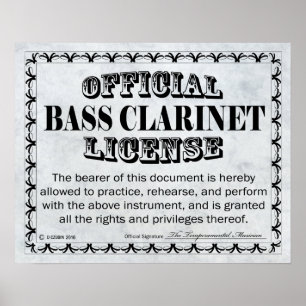 Bass Clarinetライセンス ポスター