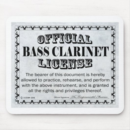Bass Clarinetライセンス マウスパッド (正面)