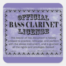 Bass Clarinet License Squareステッカー スクエアシール
