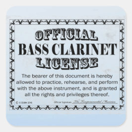 Bass Clarinet License Squareステッカー スクエアシール