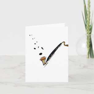 Bass Clarinet with music notes カード
