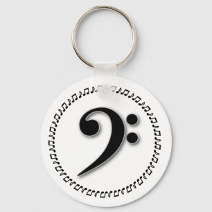 Bass Clef Music Note Design キーホルダー