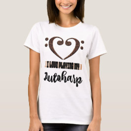 Bass Clef Musical Heart I Love Playing My Autoharp Tシャツ