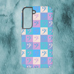 Bass Clef Pattern Music Pastel Samsung Galaxy S22ケース<br><div class="desc">Are you looking for a music theme phone case?  This phone case features a pattern of bass clef music symbols in blue,  purple,  pink and yellow.</div>