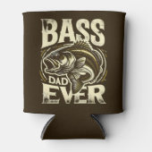 Bass Dad Ever- Yellow Fish Design – Funny Fishing 缶クーラー (正面)