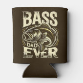 Bass Dad Ever- Yellow Fish Design – Funny Fishing 缶クーラー (裏面)