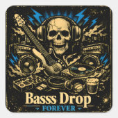 Bass Drop – Low Frequency Music Power スクエアシール (正面)