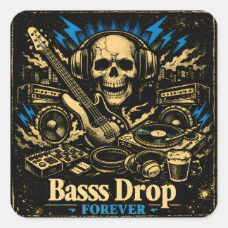 Bass Drop – Low Frequency Music Power スクエアシール