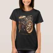 Bass drum  music instrument Graphic steampunk Tシャツ (正面)