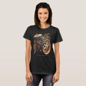 Bass drum music instrument Graphic steampunk Tシャツ (正面フル)