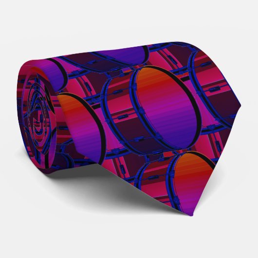 Bass Drum Red and Blue Pattern Necktie ネクタイ (ロール)