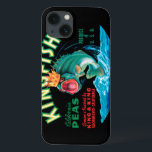 Bass Fish Wearing a Crown on a Black Background iPhone 13ケース<br><div class="desc">This vintage crate label of a bass fish wearing a crown on a black background will please any vintage art lover. It is an advertisement for KingFish Peas. The colors are very vivid and sharp. Choose this artprint on your product today.</div>