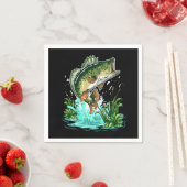 Bass Fisherman Large Mouth Bass Fishing スタンダードカクテルナプキン (インサイチュ)