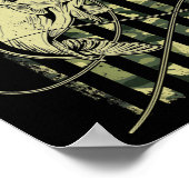 Bass Fishing American Flag USA Fisherman ポスター (角)